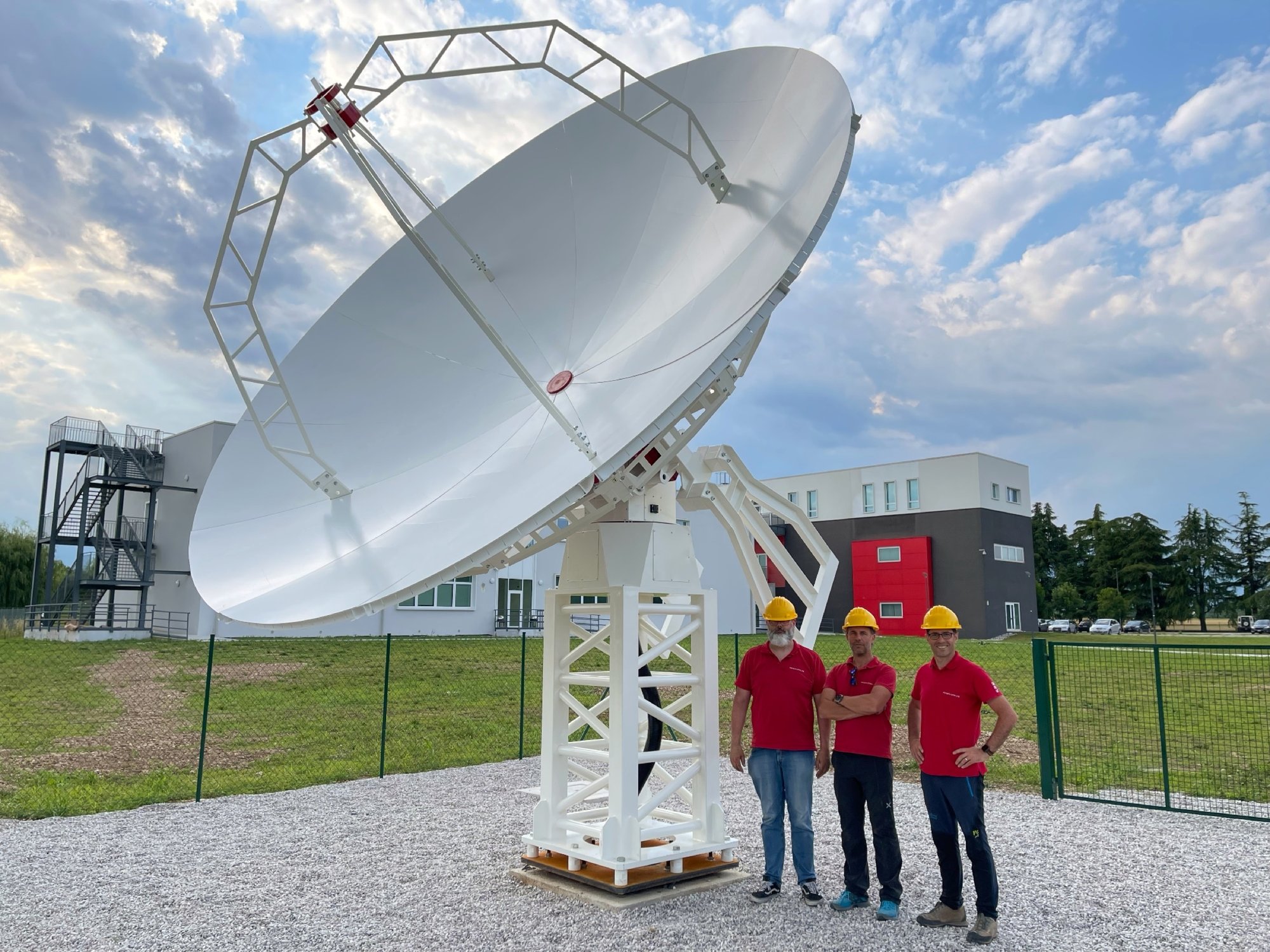 INTREPID 500-20 5.0m ground station antenna system installed in Polo Tecnologico Alto Adriatico, Italy